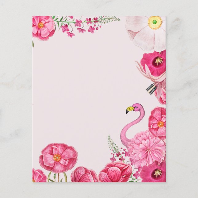 Exotisches rosa Flamingo Garten Scrapbook Papier (Vorderseite)