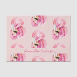 Exotisches rosa Wasserfarben-Flamingo-Muster & Nam Seidenpapier