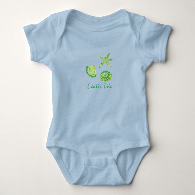 Exotisches Trio Baby Strampler (Vorderseite)