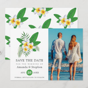 Exotisches tropisches Strandfoto-Hochzeit Save The Date