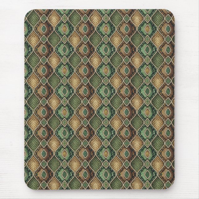 Exotisches verziertes geometrisches Schlangenhaut- Mousepad (Vorne)