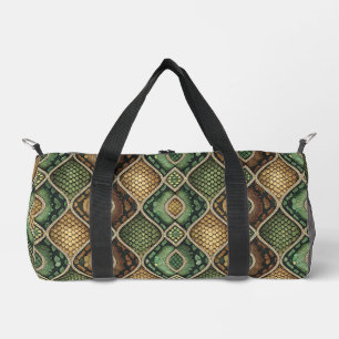 Exotisches verziertes geometrisches Schlangenleder Duffle Bag
