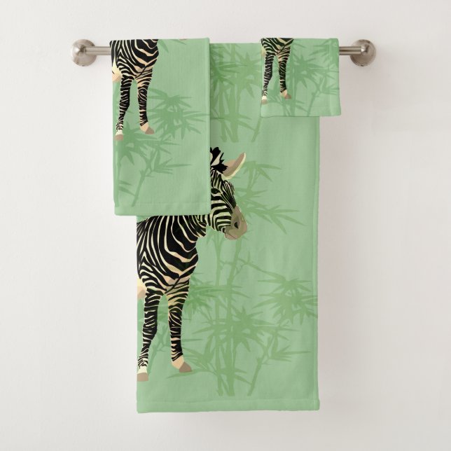 Exotisches Zebra mit Bamboo Badhandtuch Set (Insitu)