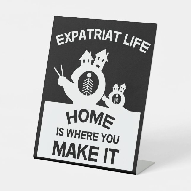 Expatriates Expats im Ausland Expat Familien und G Sockelschild (Vorderseite)