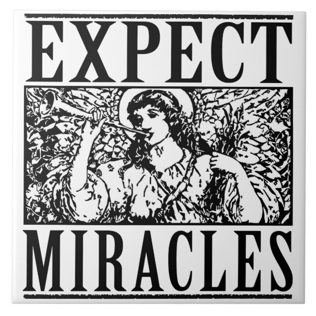 Expect Miracles weiße Keramikfliese 6" sq (Vorderseite)