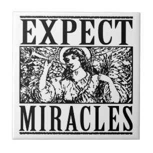 Expect Miracles weißer Keramik-Fliesen-Untersetzer Fliese