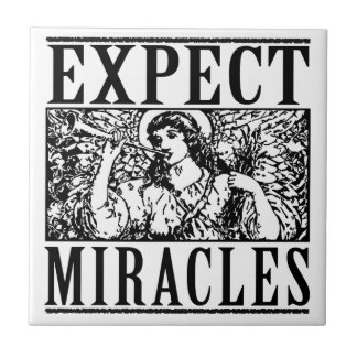 Expect Miracles weißer Keramik-Fliesen-Untersetzer Fliese