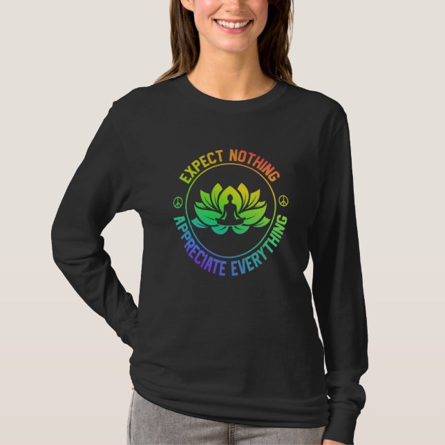 Expect Nothing Appreciate Everything Yoga Vintage  T-Shirt (Vorderseite)