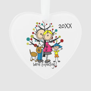 Expectant Couple, Boy and Dog Acrylic Ornament