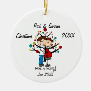 Expectant Couple Holiday Ornament