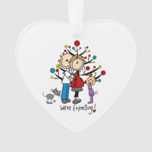 Expectant Couple Kleinkind Girl Acrylic Ornament