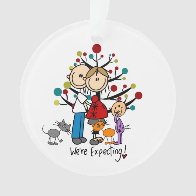 Expectant Couple Kleinkind Girl Acrylic Ornament (Vorderseite)
