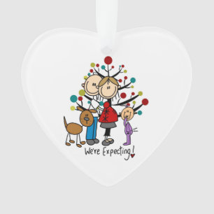 Expectant Couple Kleinkind Girl Hund Acrylschmuck Ornament