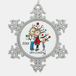 Expectant Couple mit Boy Snowflake Ornament