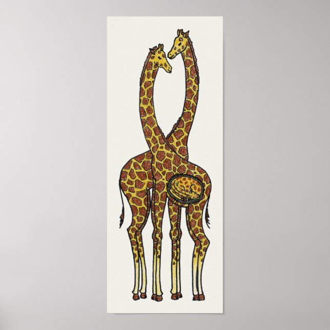 Expectant Giraffe Family (April und Oliver) Poster (Vorne)
