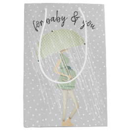 Expectant Mama mit Umbrella auf Polka Dots Mittlere Geschenktüte
