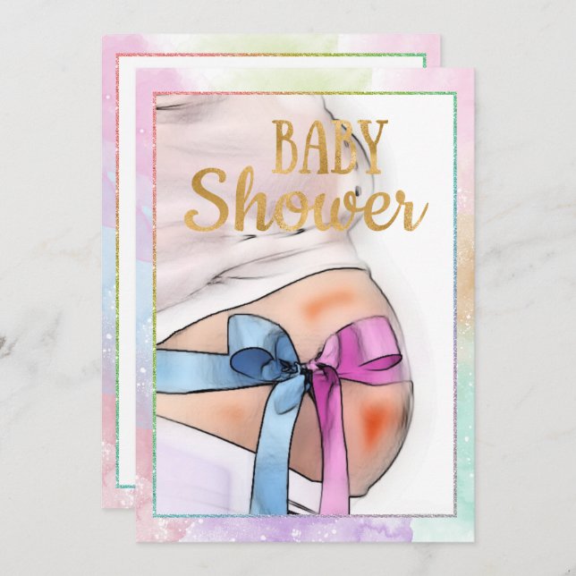 Expectant Mother Baby Shower Einladung (Vorne/Hinten)