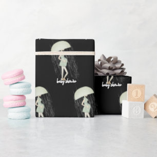 Expectant Mutter mit Umbrella Geschenkpapier