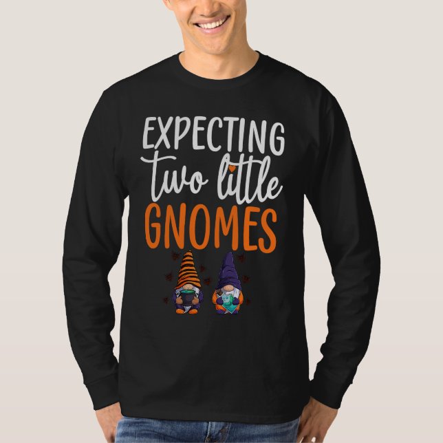Expecting Two Little Gnomes Halloween Pregnancy Tw T-Shirt (Vorderseite)