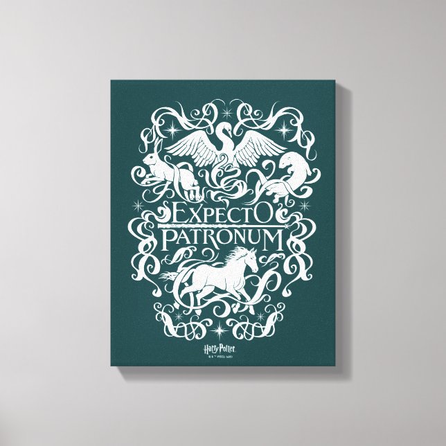 Expecto Patronum Filigree Graphic Leinwanddruck (Vorderseite)