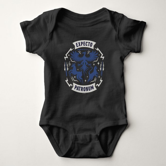 Expecto Patronum Vintage Silhouette Grafik Baby Strampler (Vorderseite)