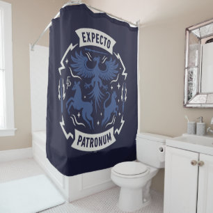 Expecto Patronum Vintage Silhouette Grafik Duschvorhang