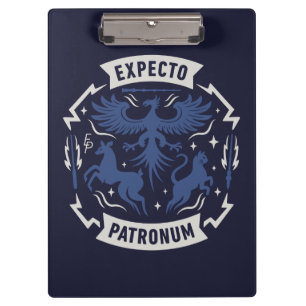 Expecto Patronum Vintage Silhouette Grafik Klemmbrett