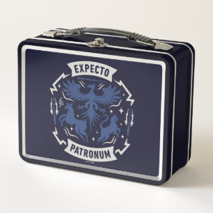 Expecto Patronum Vintage-Silhouette-Grafik Metall Brotdose