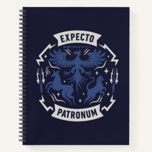 Expecto Patronum Vintage Silhouette Grafik Notizbuch