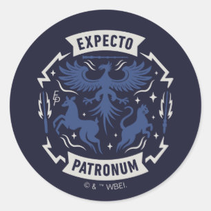 Expecto Patronum Vintage Silhouette Grafik Runder Aufkleber