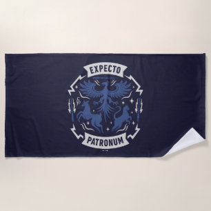 Expecto Patronum Vintage Silhouette Grafik Strandtuch