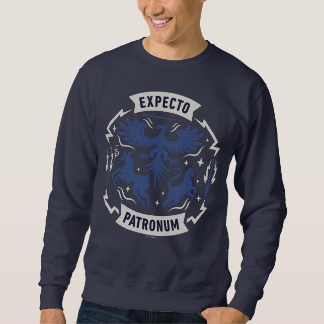 Expecto Patronum Vintage Silhouette Grafik Sweatshirt (Vorderseite)