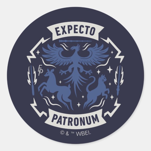 Expecto Patronum Vintage Silhouette Graphic Runder Aufkleber (Vorderseite)