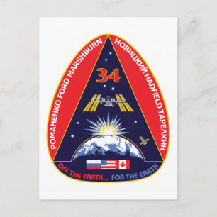 Expedition Crews: Expedition 34 Flight Patch Postkarte