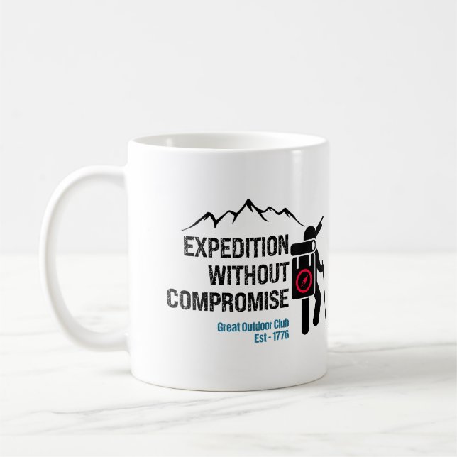 Expedition ohne Kompromisse.w Kaffeetasse (Links)