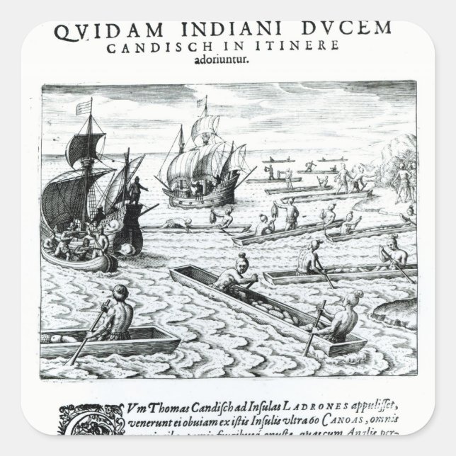 Expedition von Thomas Cavendish Quadratischer Aufkleber (Vorderseite)