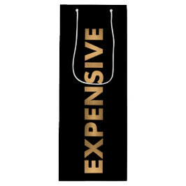 EXPENSIVE Elegante Imitate Gold Foil Text auf schw Geschenktüte Für Weinflaschen