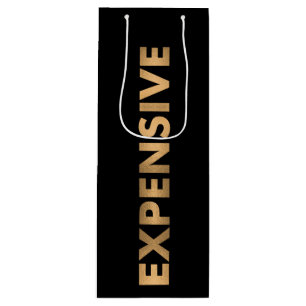 EXPENSIVE Elegante Imitate Gold Foil Text auf schw Geschenktüte Für Weinflaschen