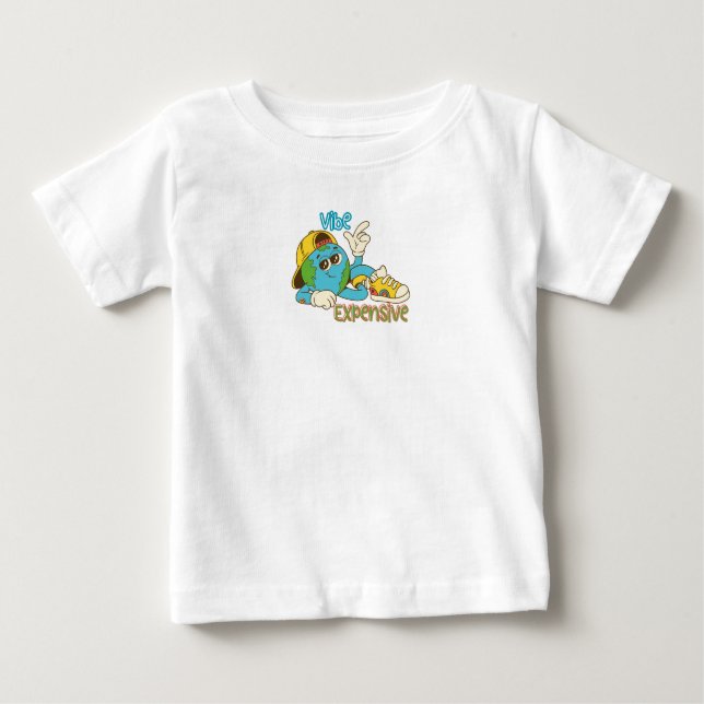 Expensive Vibe – Cool Retro Earth Character Design Baby T-shirt (Vorderseite)
