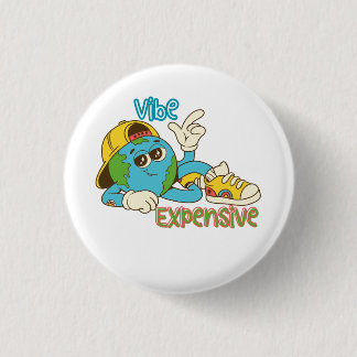 Expensive Vibe – Cool Retro Earth Character Design Button