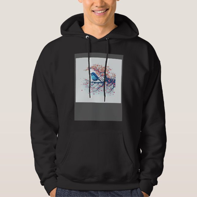 Experience Nature s Beauty with Blue Bird on Japan Hoodie (Vorderseite)