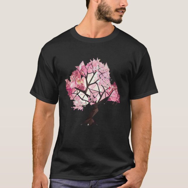 Experience the Magic of Cherry Blossoms Tree Geome T-Shirt (Vorderseite)