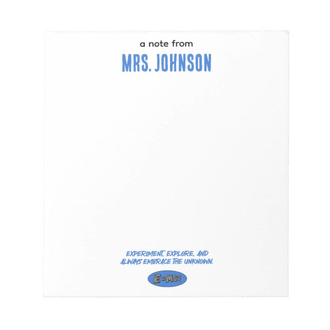 Experiment Explore Embrace Unknown | Science Notizblock (Vorderseite)