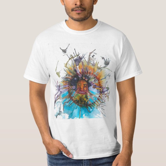Experimentelle Aquarellkunst T-Shirt (Vorderseite)