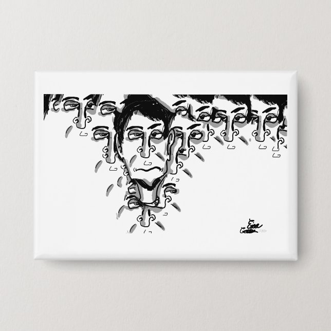 Experimentelle Cartoon-Kunst Button (Vorderseite)