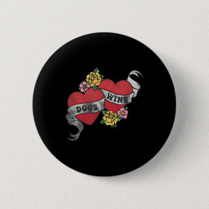 Explizite Liebe für Hunde und Wine Tattoo Button