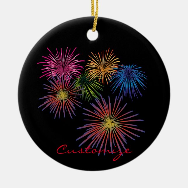 Explodieren von Fireworks Thunder_Cove Keramik Ornament (Vorne)