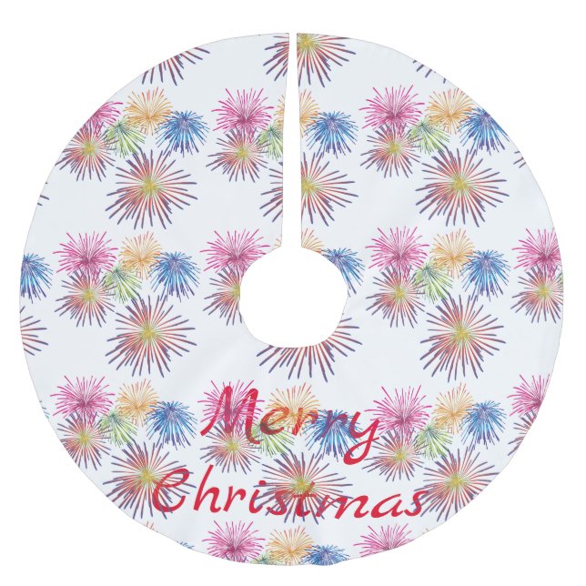 Explodieren von Fireworks Thunder_Cove Polyester Weihnachtsbaumdecke (Vorderseite)