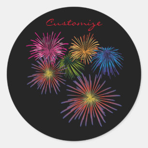 Explodieren von Fireworks Thunder_Cove Runder Aufkleber