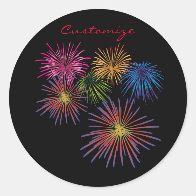 Explodieren von Fireworks Thunder_Cove Runder Aufkleber (Vorderseite)